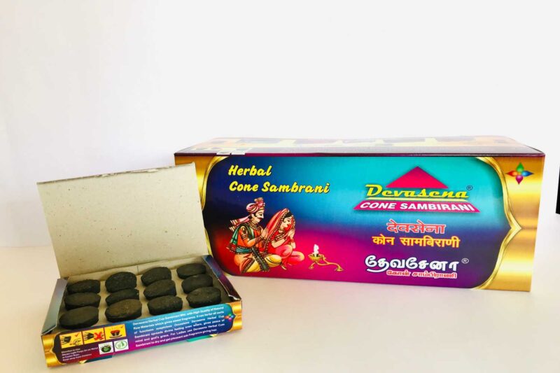 DEVASENA HERBAL CONE SAMBRANI (SMALL) - 12 BOXES - Image 2