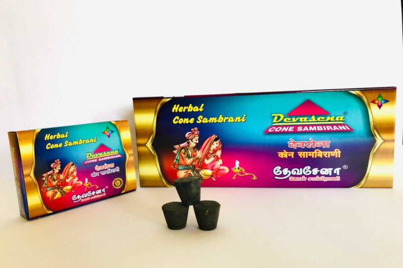 DEVASENA HERBAL CONE SAMBRANI (SMALL) - 12 BOXES